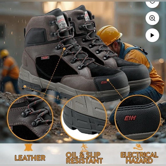 Herman Survivors Men's Zephyr Electrical Hazzard 6" Steel Toe Work Boots size 13 - Picture 3 of 8